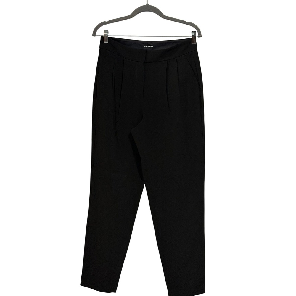 Express Black Pleated High Waisted Tapered Dress Pants Career Collegiate Fall 8L